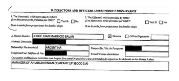 El formulario donde el empresario