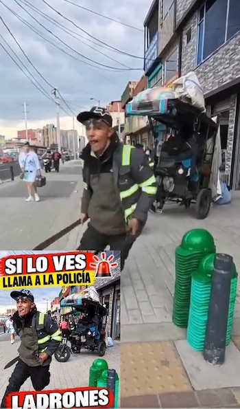 Un motociclista trató de intervenir para detener al sospechoso durante la fuga - crédito Captura video