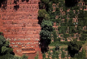 Vista aérea de las tumbas