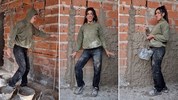 La mamá albañil que construye la habitación que le regalará a su hija: “Con este trabajo no necesito ir al gimnasio”