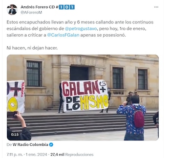 Andrés Forero critica a encapuchados