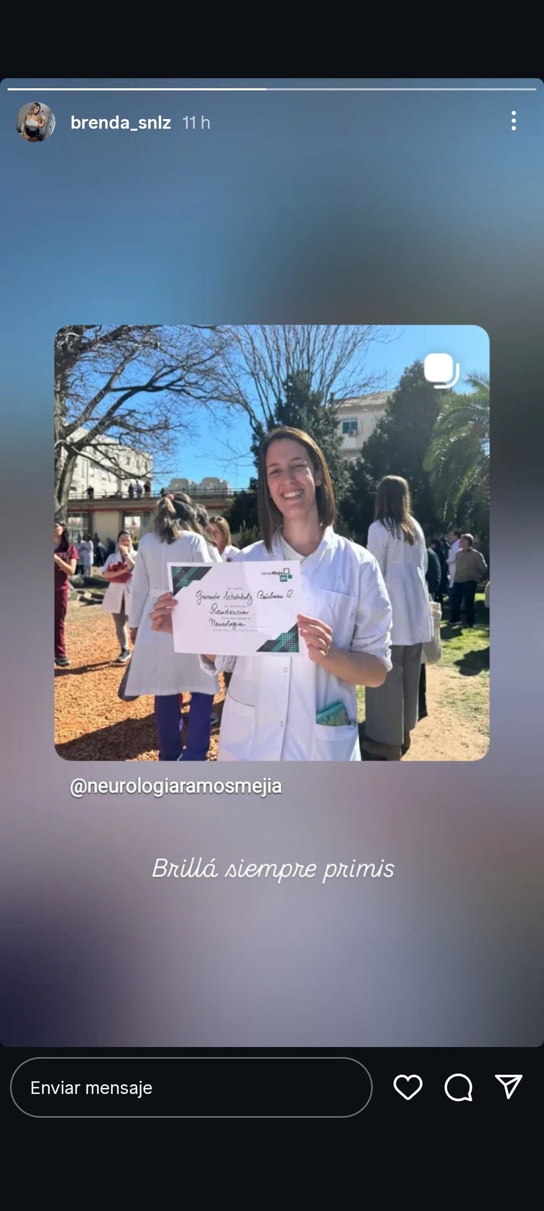 El recuedo de una de sus primas en Instagram