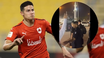 James Rodríguez sale escoltado del