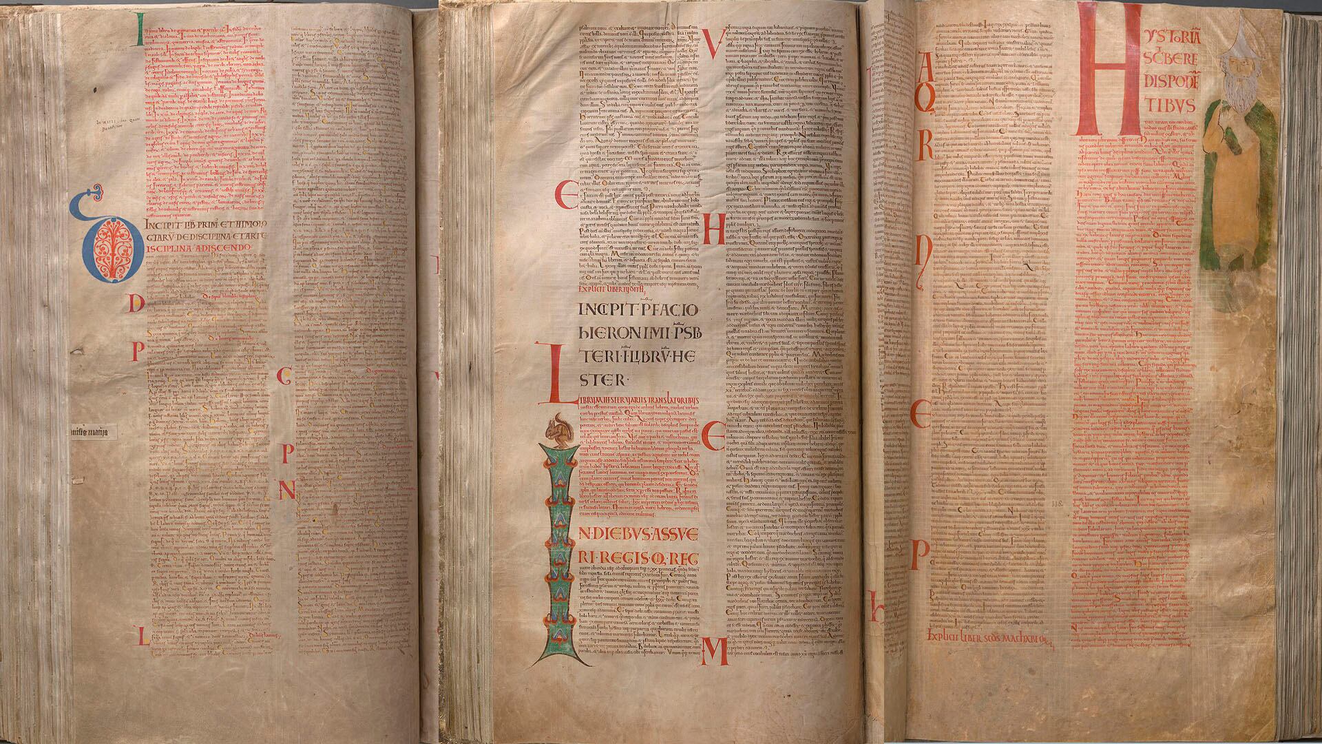 Tres páginas del manuscrito