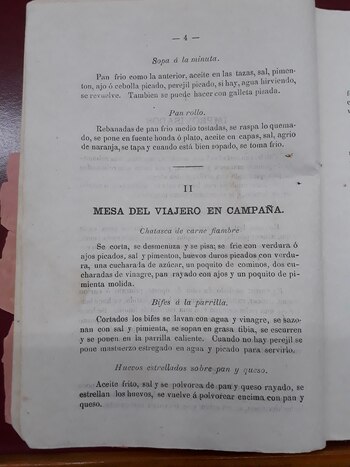 El inicio del apartado dedicado