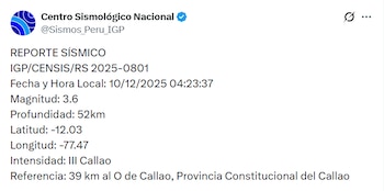 El sismo tuvo una magnitud