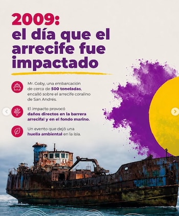 Barco encallado - San Andrés - SAE