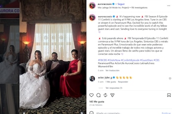 Actualmente, la actriz busca roles de acción, liderazgo femenino y comedia, y expresó su interés en trabajar nuevamente en Colombia para plataformas internacionales - crédito @auroracossio/ Instagram