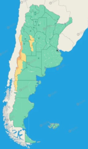 Hay alerta amarilla y naranja para siete provincias (Foto: SMN)