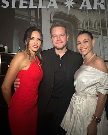 Pampita junto a Matt Damon