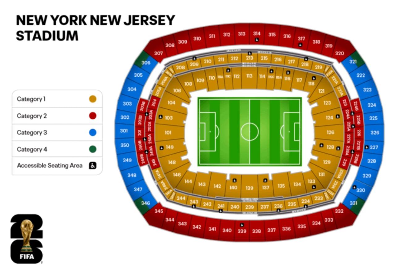 Compradores de entradas en MetLife recibieron asientos inferiores a los prometidos, tras la reconfiguración de las zonas y el cambio en los mapas del estadio (The Athletic/FIFA)