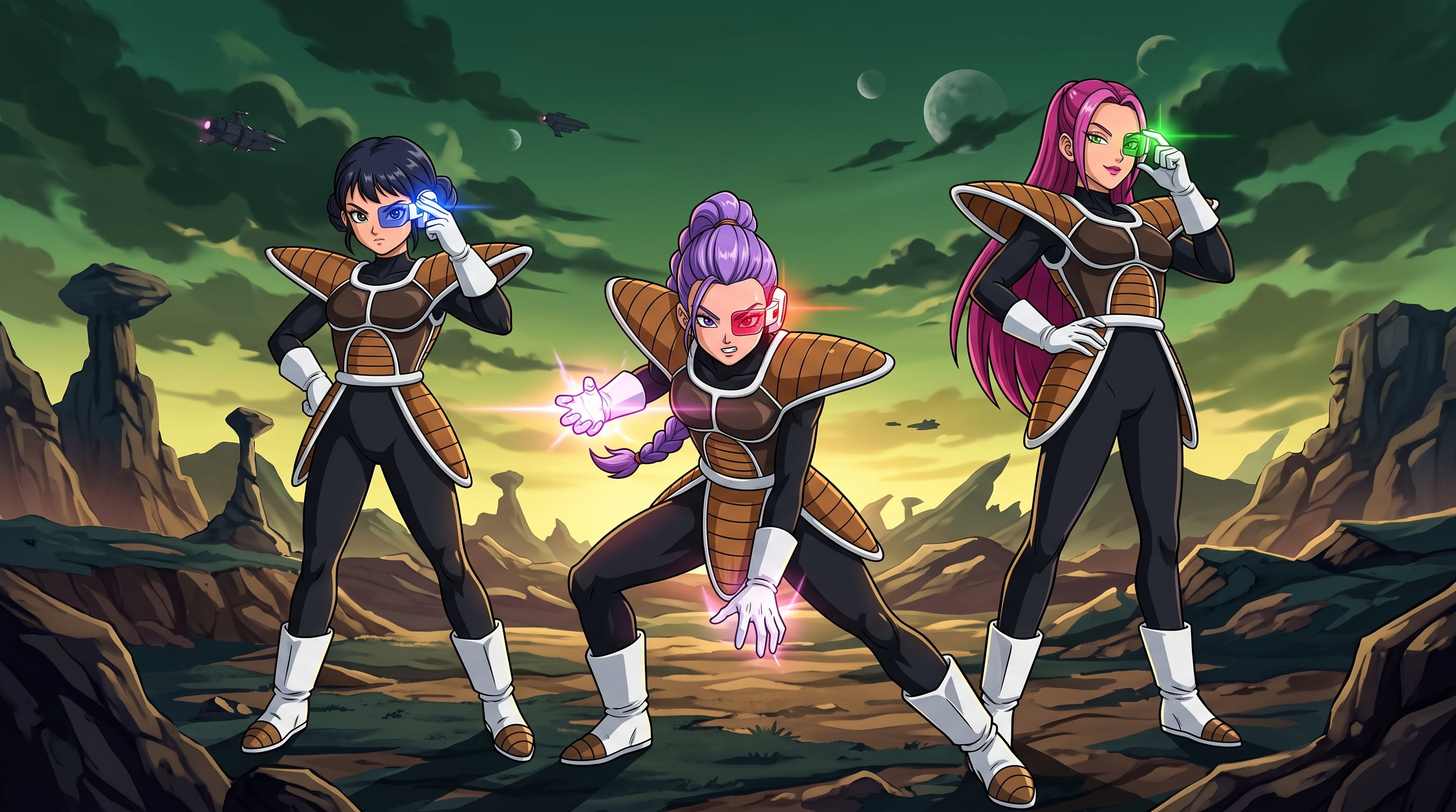 Gemini permite fusionar la identidad visual de Las Guerreras K-pop con la estética del ejército de Freezer, de Dragon Ball Z. (Gemini)