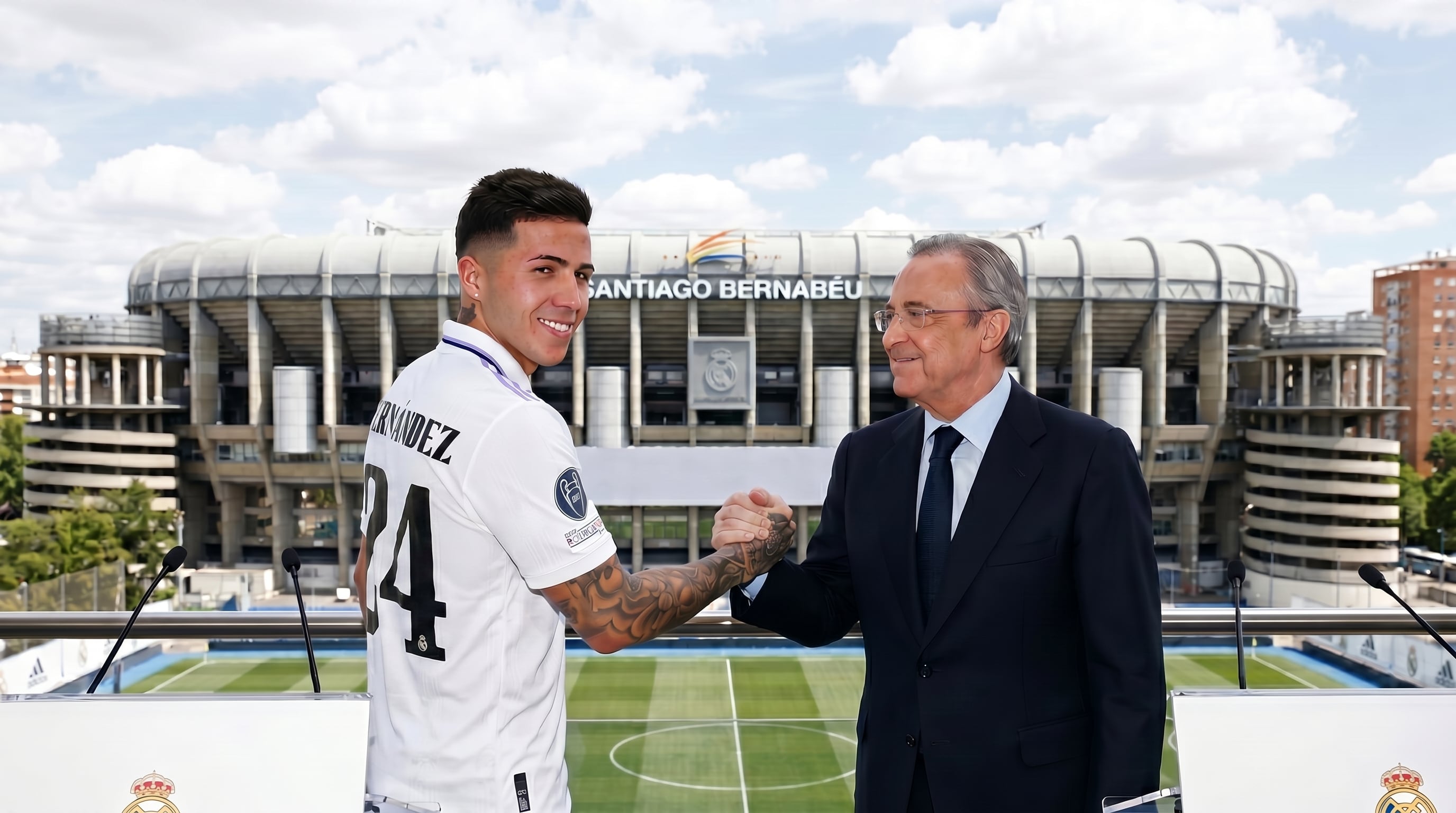 Enzo Fernández habría llegado a un acuerdo contractual con el Real Madrid -IMAGEN GENERADA CON IA- (Imagen Ilustrativa Infobae)