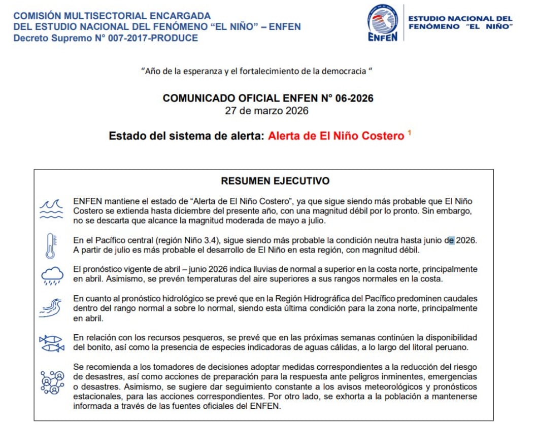 La disponibilidad de bonito y otras especies de aguas cálidas se mantendrá en el litoral peruano debido a las actuales condiciones marinas - Créditos: Enfen.