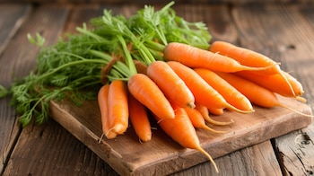 Zanahoria mostrando su frescura y