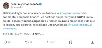 El periodista mediante su cuenta