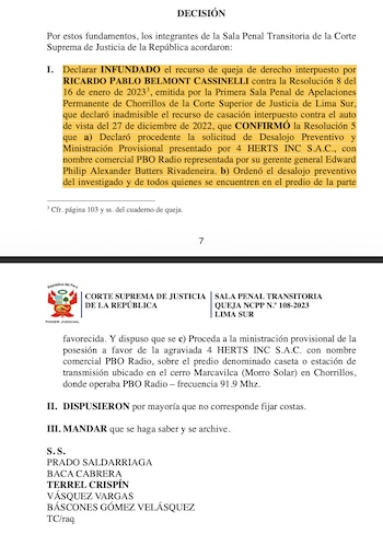 Fracasa el último intento de Ricardo Belmont para recuperar la caseta del Morro Solar.