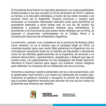 “Llamamos al gobierno nacional a