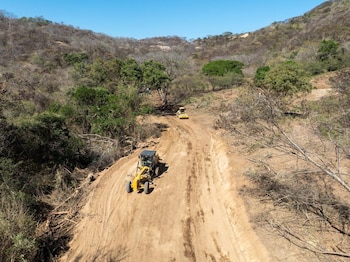 La pavimentación de la calle