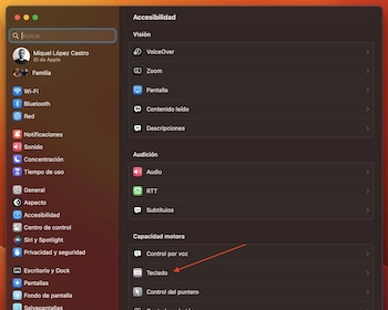 El teclado virtual para Mac