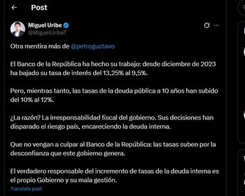 Miguel Uribe le contestó al