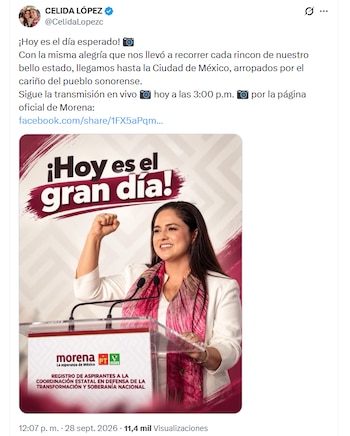 El mensaje que posteó horas antes de conocer los resultados. (Captura de pantalla)