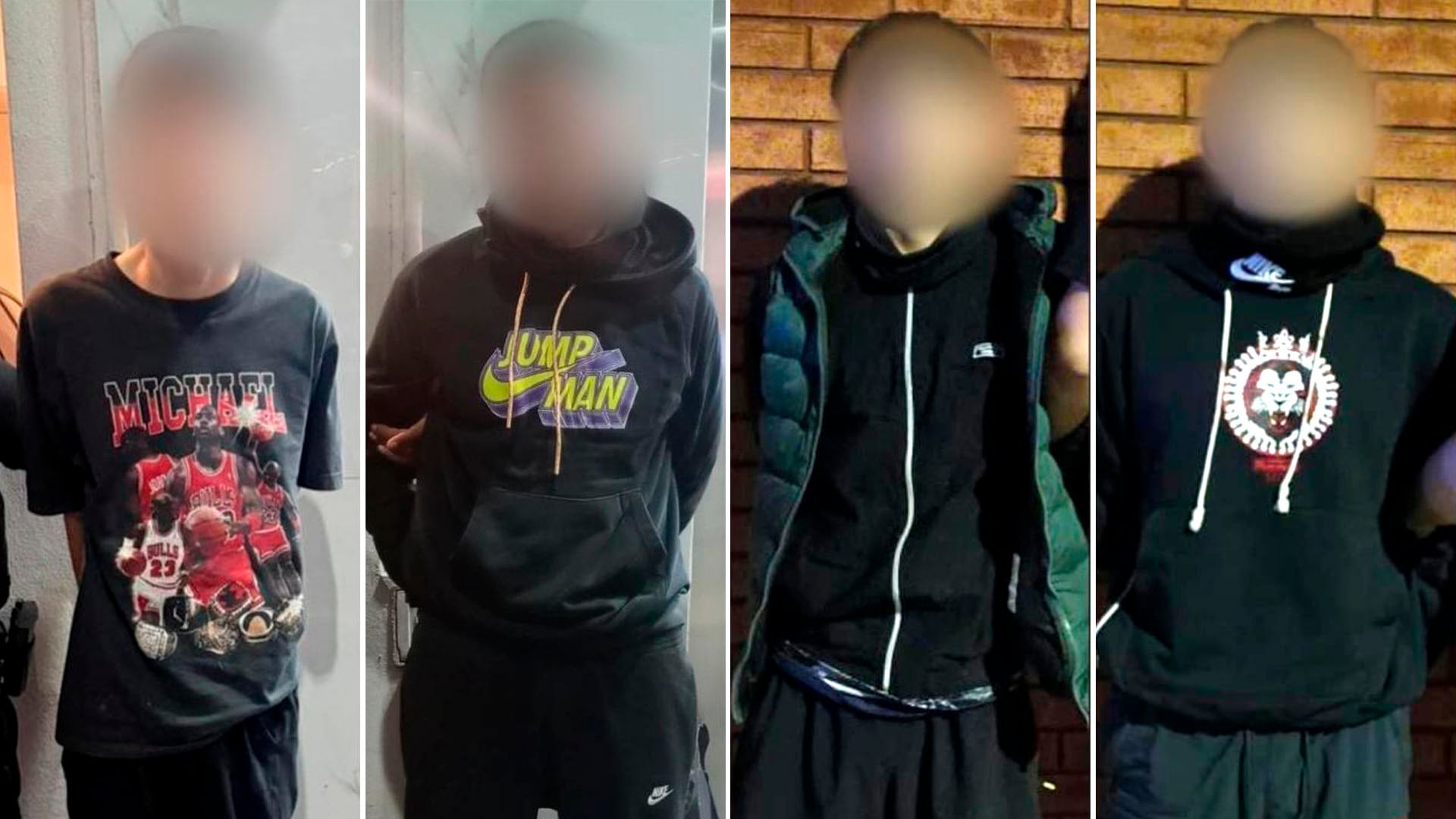 Los cuatro delincuentes, uno de ellos de 15 años, fueron capturados cuando intentaban darse a la fuga