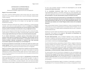 La exdirectora del Dapre anunció que por seguridad y por acuerdos de confidencialidad suscritos, no concederá más entrevistas ni continuará hablando sobre las irregularidades de la anterior administración - crédito Suministrado