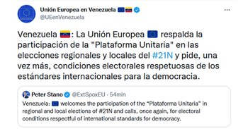 La Unión Europea respaldó la