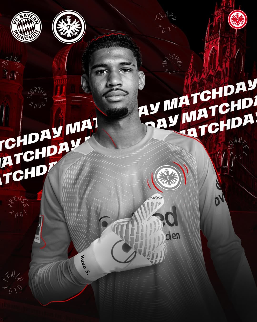 Así presentó el partido el cuadro alemán el partido en Bayern Múnich- crédito @eintrachtfrankfurt / Instagram