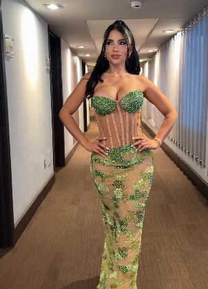 Este fue el atuendo que eligió Karina García para su ingreso a