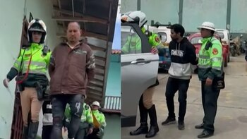Los presuntos extorsionadores Junior Segundo Zambrano y Wilsón Díaz Rodríguez fueron detenidos tras intentar incendiar un negocio en Cajamarca. Foto: Composición Infobae Perú