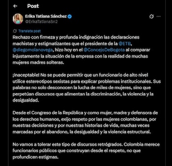 Erika Sánchez también rechazó las