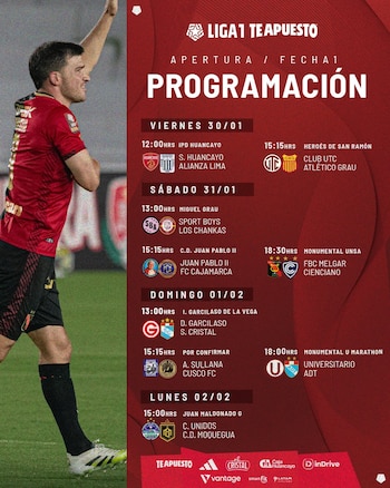 Programación de la fecha 1