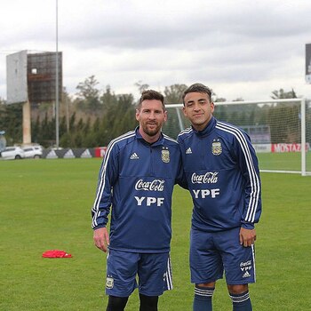 Godoy, con Messi. "El mejor