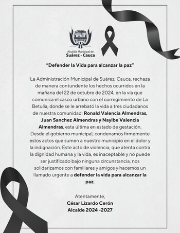 La administración rechaza la masacre