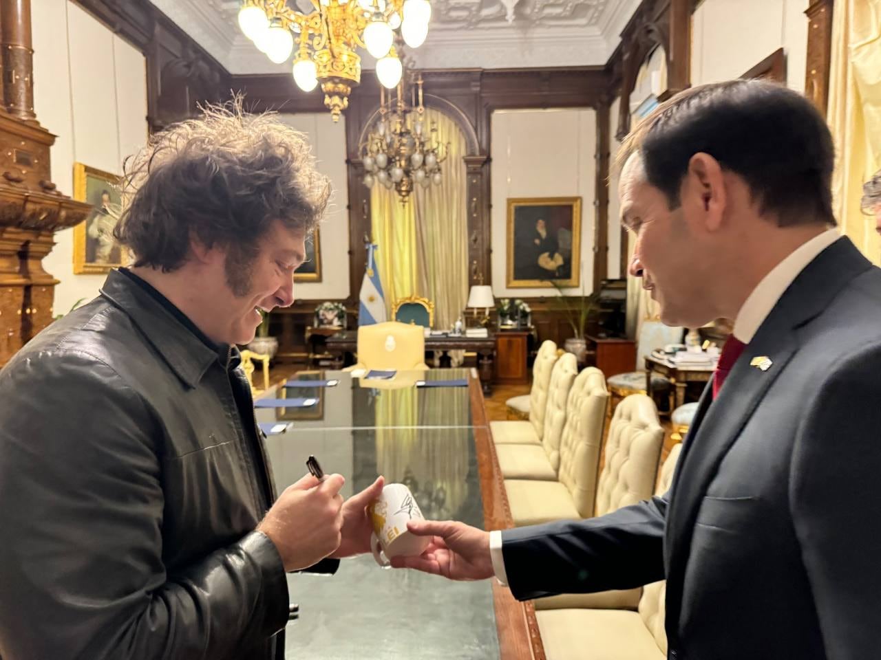 Javier Milei y Marco Rubio en febrero del 2024