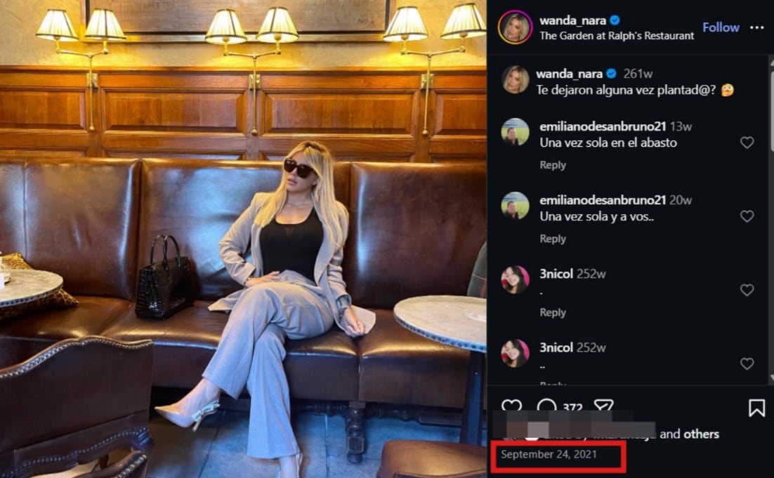 Dos días antes del encuentro entre Icardi y la China, Wanda había mostrado sus actividades en la capital francesa (Instagram)