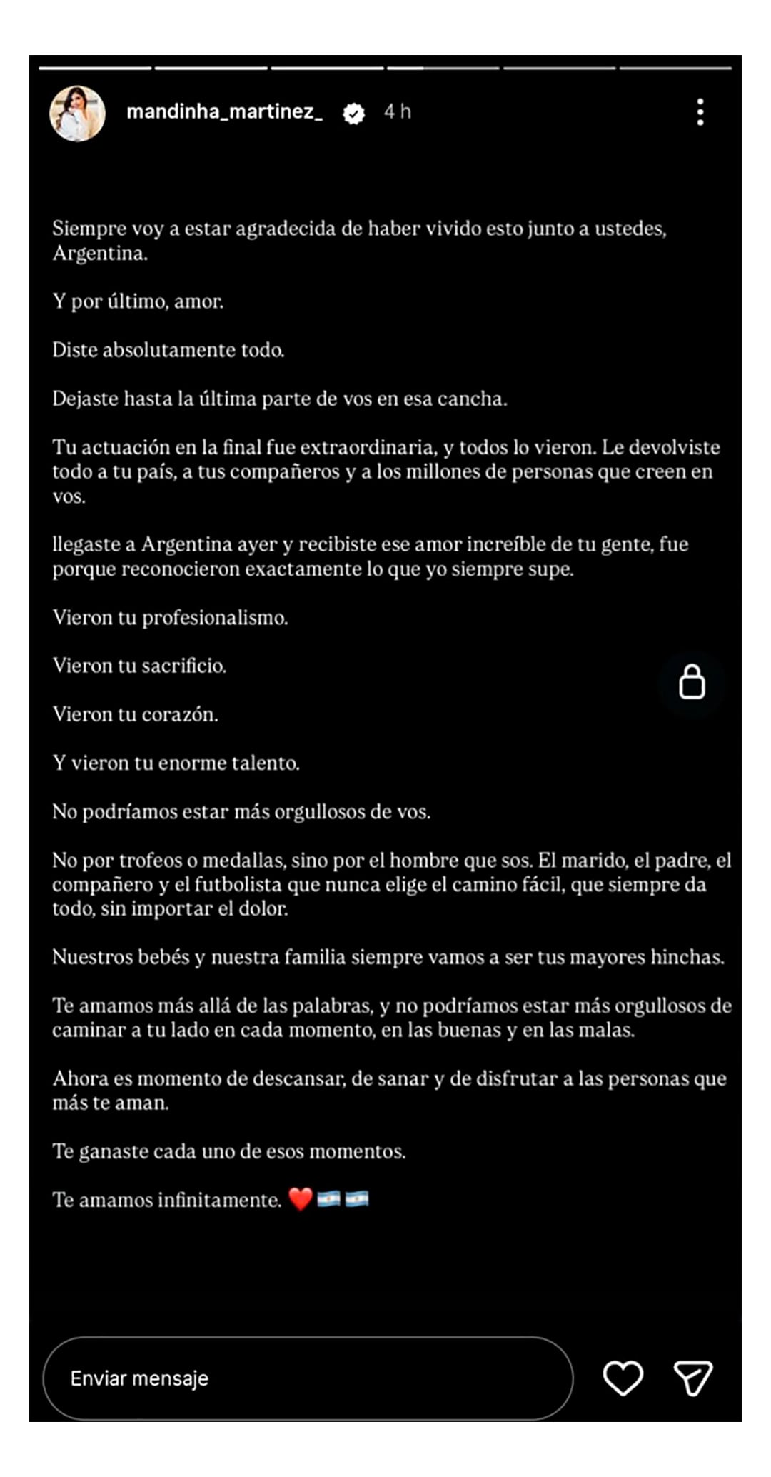 Otra parte de la carta escrita por Mandinha a su esposo