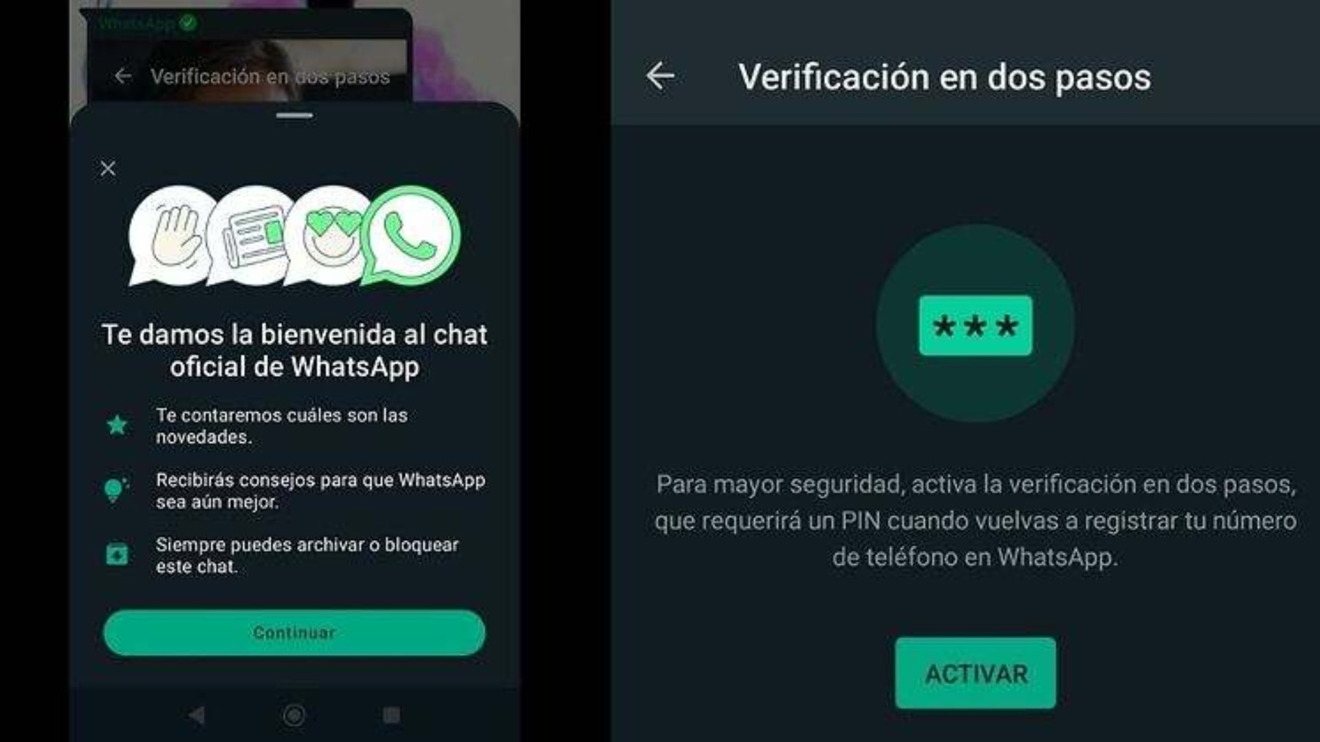 La compañía también reforzó la verificación en dos pasos con contraseñas de ocho caracteres. (WhatsApp)