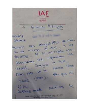 La carta de la médica