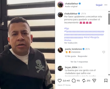 El artista ya cuenta con la información de contacto del joven - crédito @chakaldelsur/IG