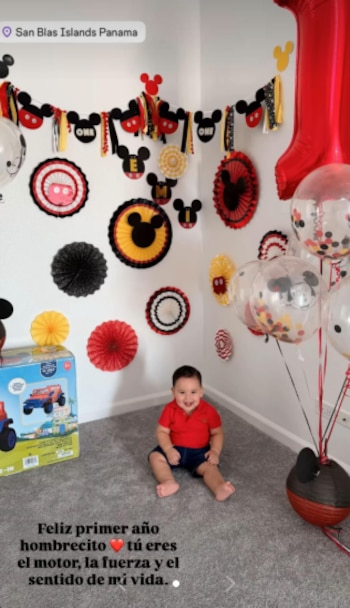 El primer cumpleaños del pequeño fue celebrado fuera del país - crédito Emiliano T Merlano/ TikTok