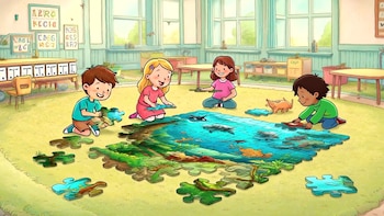 Con la metáfora del rompecabezas se buscó que los más pequeños comprendan que todas las especies están conectadas y que las personas también forman parte de esa red de vida