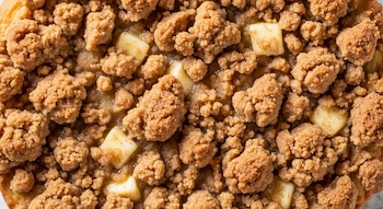 El streusel destaca como cobertura