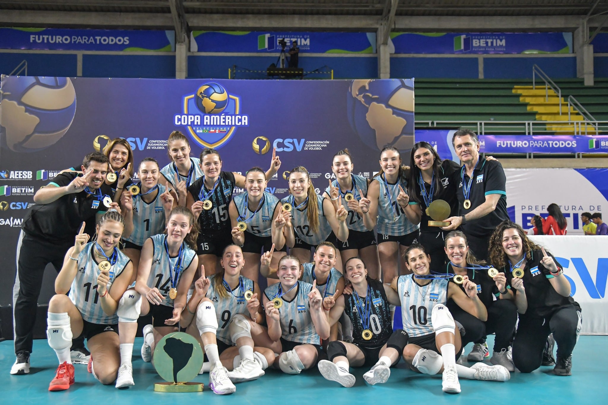 La selección argentina es la vigente campeona de la Copa Sudamericana de Vóley. Crédito: CSV