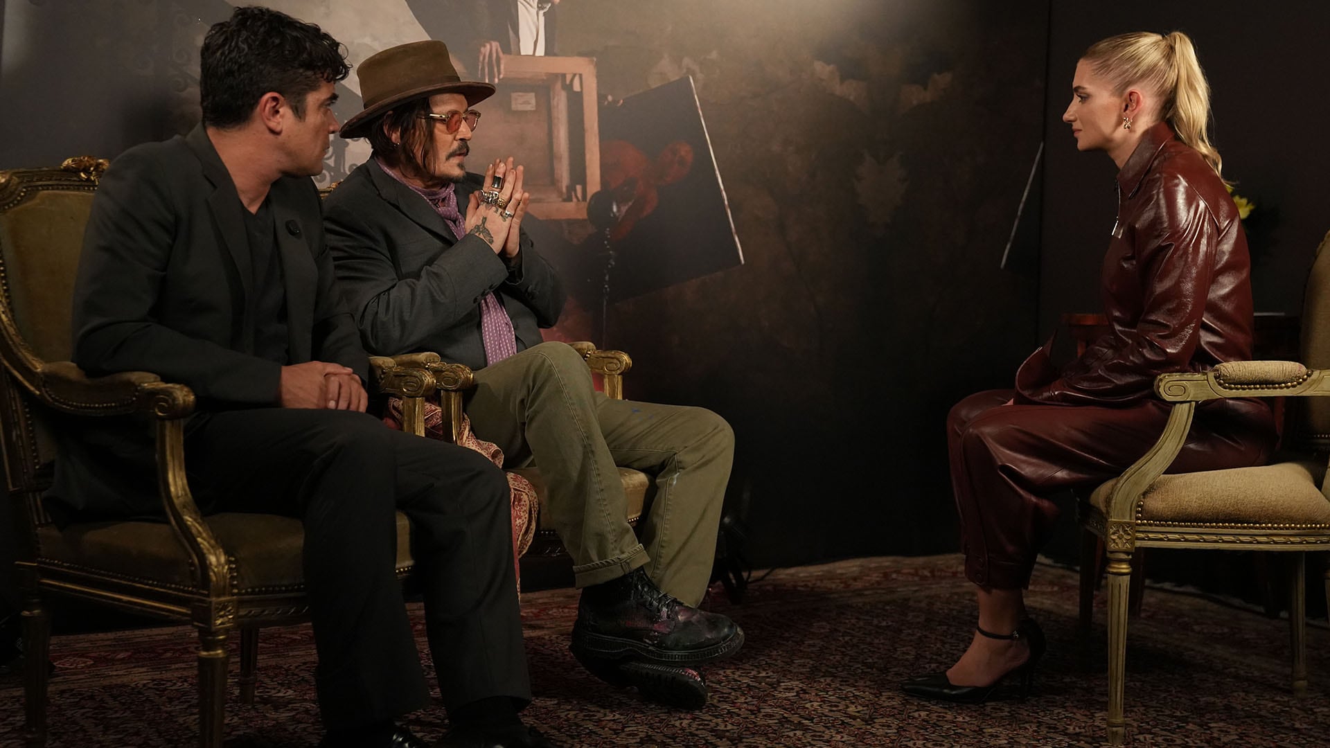Mili Hadad entrevistando a Johnny Depp