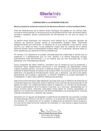 La exfuncionaria anunció que estudiará con su equipo de abogados la pertinencia de emprender acciones jurídicas por el uso de su nombre y la atribución de hechos y declaraciones que desmintió - crédito @AntonioSanguino/X