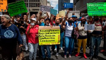 Protesta de trabajadores universitaros de