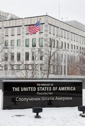 Una vista muestra la embajada